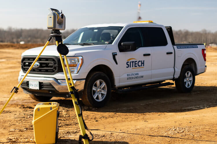 SITECH Chesapeake Work Truck with Grade Laser on Tripod