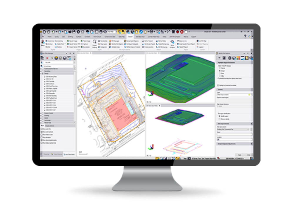 Trimble Business Center Site Monitoring on Computer Screen