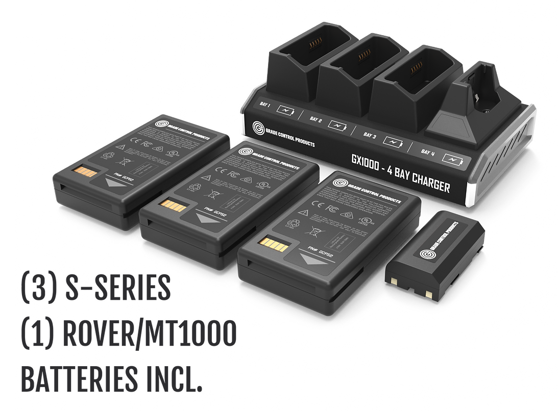 GX1000 - 4 Bay - Compbo-Charger Kit (incl. 1 rover/MT1000 & 3 S-series batteries